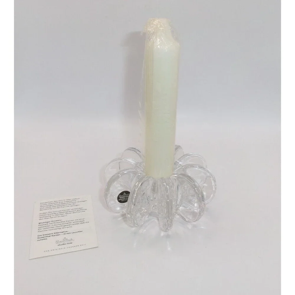 Rosenthal Studio Line Crystal Candle Holder with Candle Single Boxed Signed